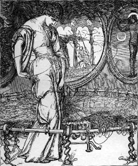 Lady of Shalott woodcut