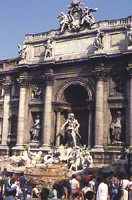 The fountain at Trevei, in Rome>
<ul>Walking tour of Rome. We crossed the Tiber and just tramped around. The city really closes down on Sundays.
</td></tr>

<tr>
<td>
<font face=